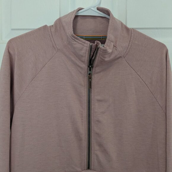Smartwool Active Reset Pullover 1/2 Zip Womens Medium Woodrose Pink Long Sleeve - Picture 7 of 9